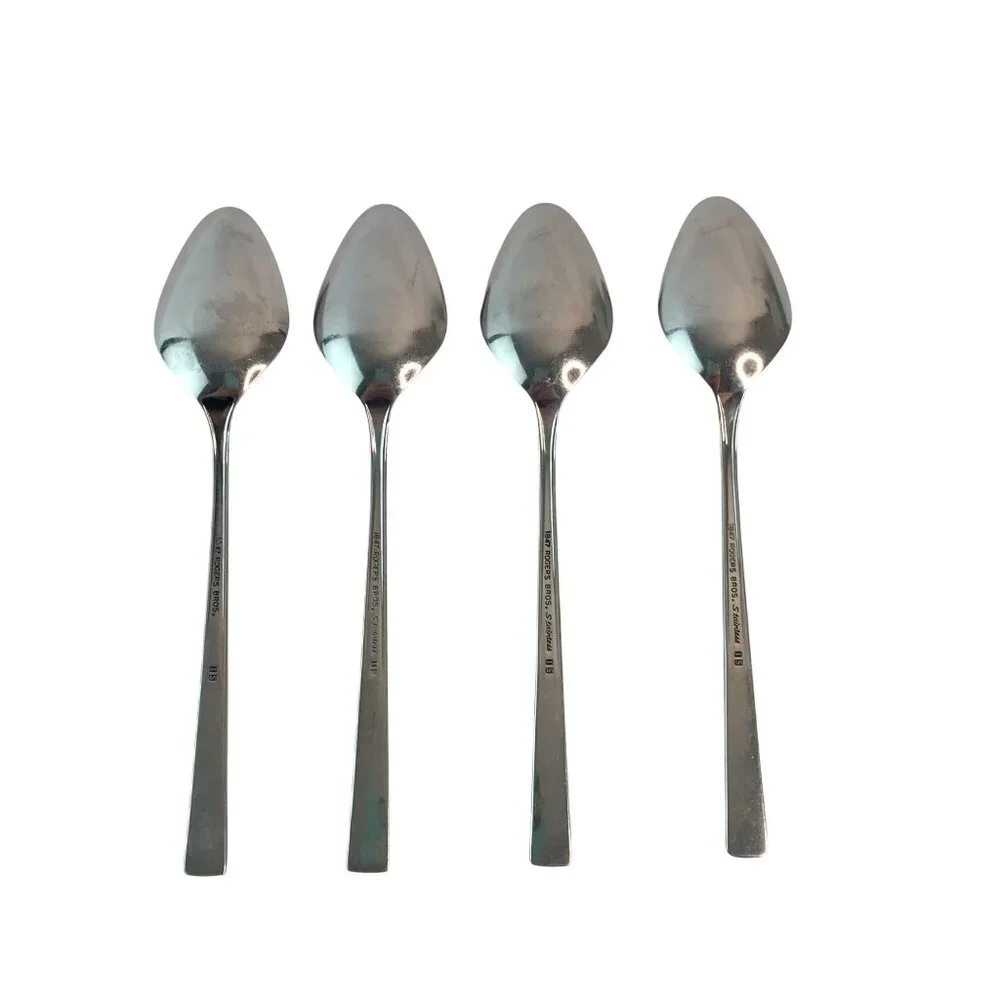 1847 Rogers‎ Bros Navaho Stainless Steel Flatware Cutlery Lot of 4 Teaspoons